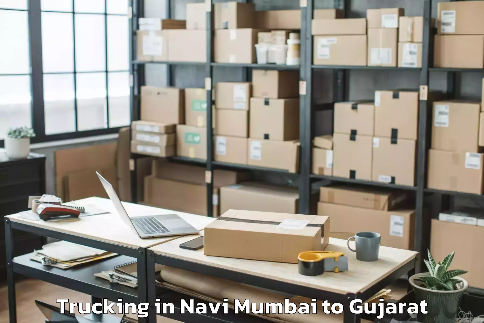 Top Navi Mumbai to Upleta Trucking Available